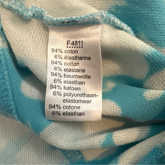 Vintage Lacoste Aqua & White Tie-Dye Polo Shirt - Picture 5 of 8